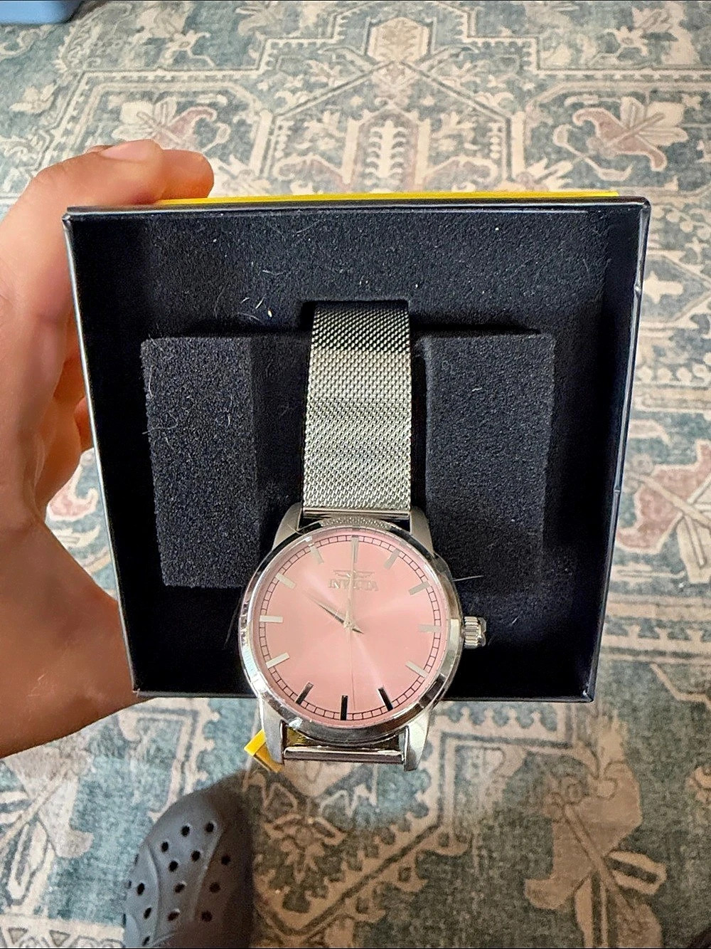 Invicta Simplicity Movement Automatic Pink Dial Stainless Steel Watch NWT